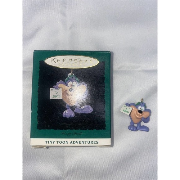 1994 Miniature Hallmark Keepsake Tiny Toon Adventures Dizzy Devil Santa Letter - Picture 1 of 4